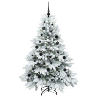 Produktbild för Konstgjord julgran med 150 LED-lampor Vit 150 cm PE och PVC