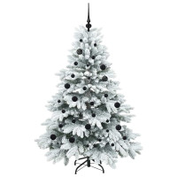 Produktbild för Konstgjord julgran med 150 LED-lampor Vit 150 cm PE och PVC