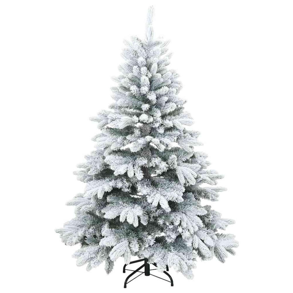 Produktbild för Konstgjord julgran med 150 LED-lampor Vit 150 cm PE och PVC