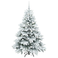 Produktbild för Konstgjord julgran med 150 LED-lampor Vit 150 cm PE och PVC