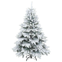 Produktbild för Konstgjord julgran med 150 LED-lampor Vit 150 cm PE och PVC
