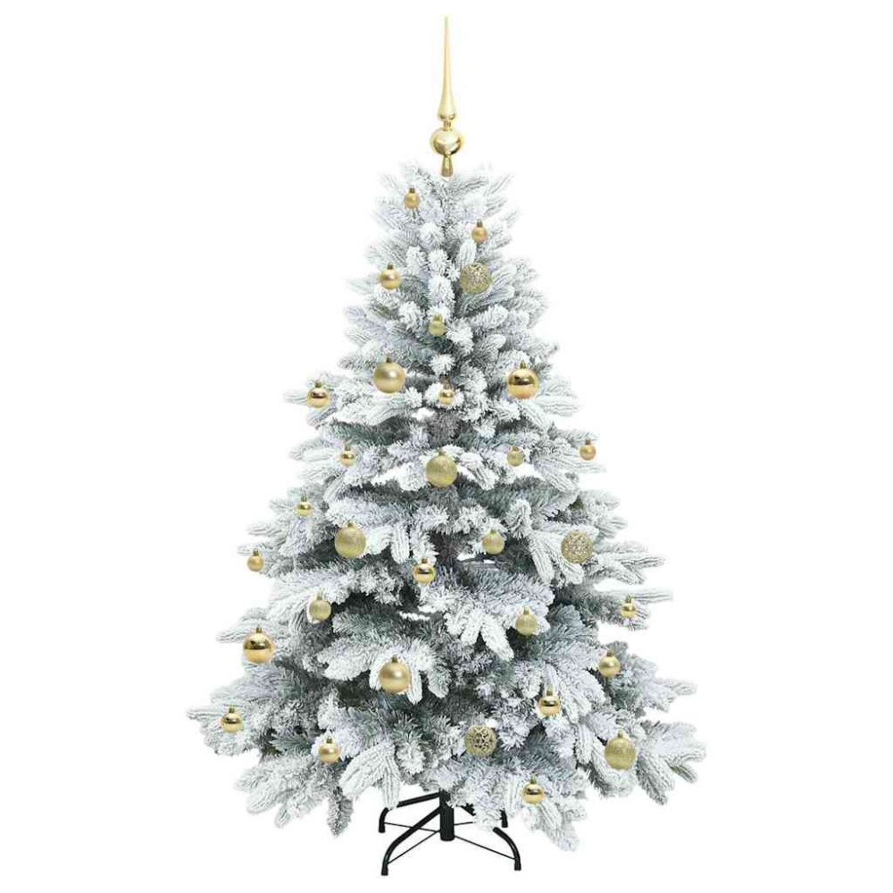 Produktbild för Konstgjord julgran med 150 LED-lampor Vit 150 cm PE och PVC