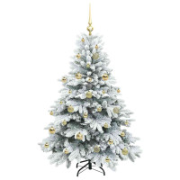 Produktbild för Konstgjord julgran med 150 LED-lampor Vit 150 cm PE och PVC