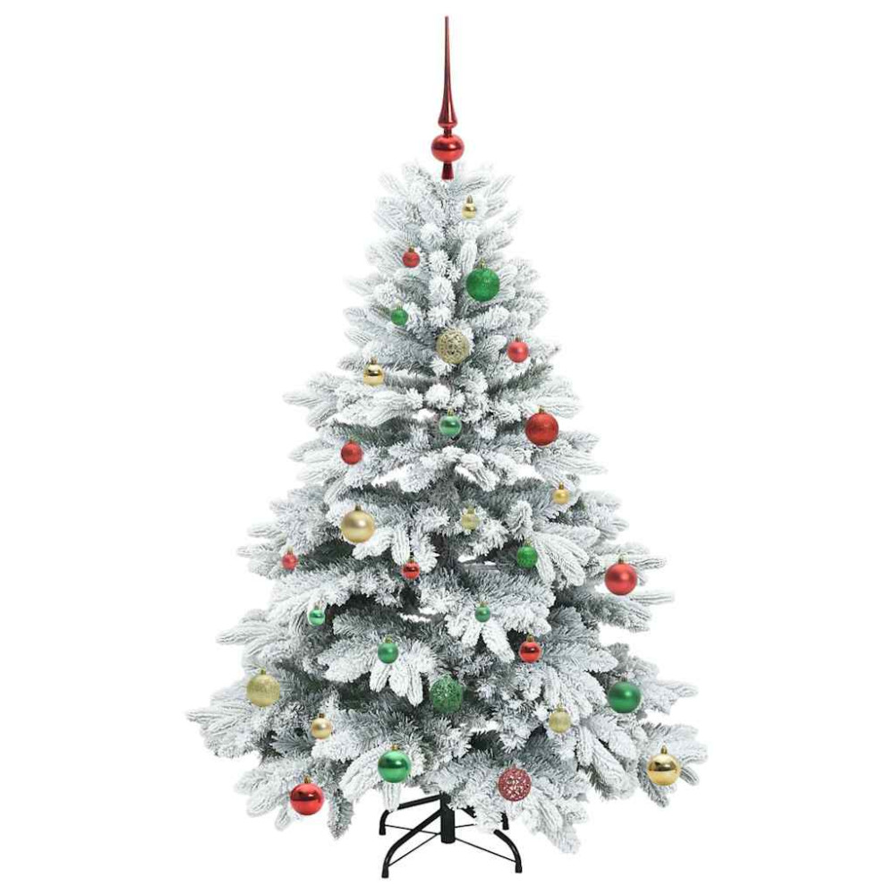 Produktbild för Konstgjord julgran med 150 LED-lampor Vit 150 cm PE och PVC