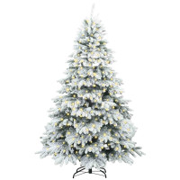 Produktbild för Konstgjord julgran med 300 LED-lampor Vit 180 cm PE och PVC