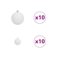 Produktbild för Konstgjord julgran med 300 LED-lampor Vit 180 cm PE och PVC