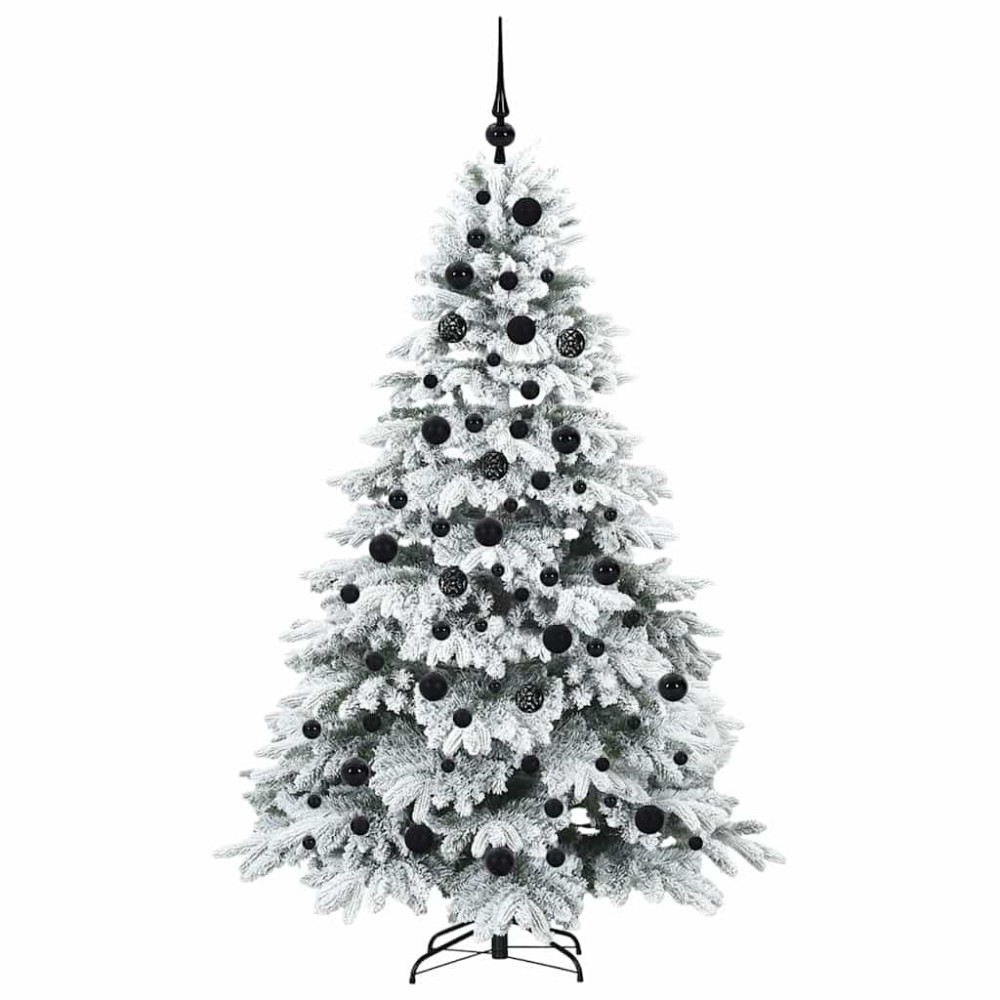 Produktbild för Konstgjord julgran med 300 LED-lampor Vit 180 cm PE och PVC