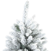 Produktbild för Konstgjord julgran med 300 LED-lampor Vit 180 cm PE och PVC