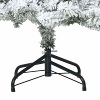 Produktbild för Plast Hingad Julgran med 150 LED-lampor Vit 150 cm PVC och stål