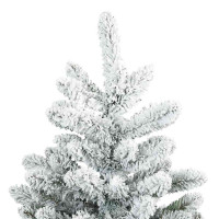 Produktbild för Plast Hingad Julgran med 150 LED-lampor Vit 150 cm PVC och stål