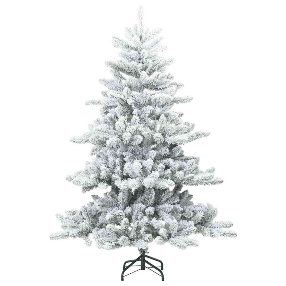 Produktbild för Plast Hingad Julgran med 150 LED-lampor Vit 150 cm PVC och stål