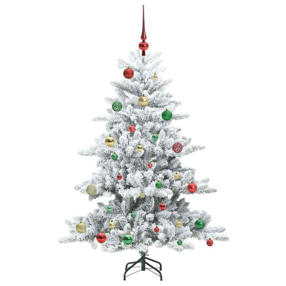 Produktbild för Plast Hingad Julgran med 150 LED-lampor Vit 150 cm PVC och stål