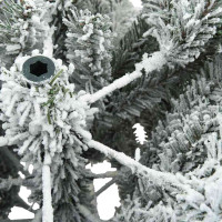 Produktbild för Plast Hingad Julgran med 300 LED-lampor Vit 180 cm PVC och stål