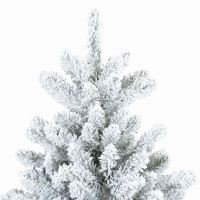 Produktbild för Plast Hingad Julgran med 300 LED-lampor Vit 180 cm PVC och stål