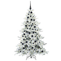 Produktbild för Plast Hingad Julgran med 300 LED-lampor Vit 180 cm PVC och stål