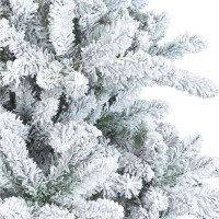 Produktbild för Plast Hingad Julgran med 300 LED-lampor Vit 210 cm PVC och stål