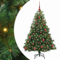 Produktbild för Konstgjord julgran med 150 LED-lampor Grön 150 cm PE och PVC