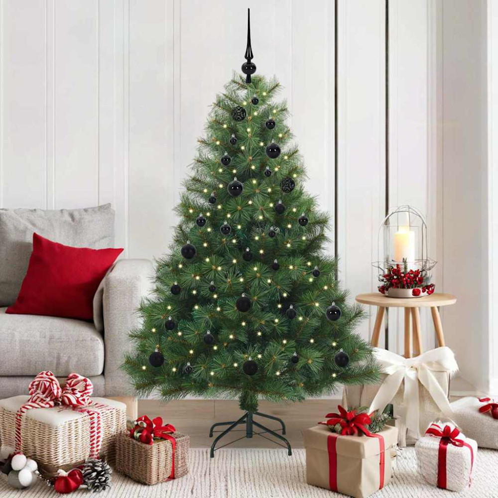 Produktbild för Konstgjord julgran med 150 LED-lampor Grön 150 cm PE och PVC