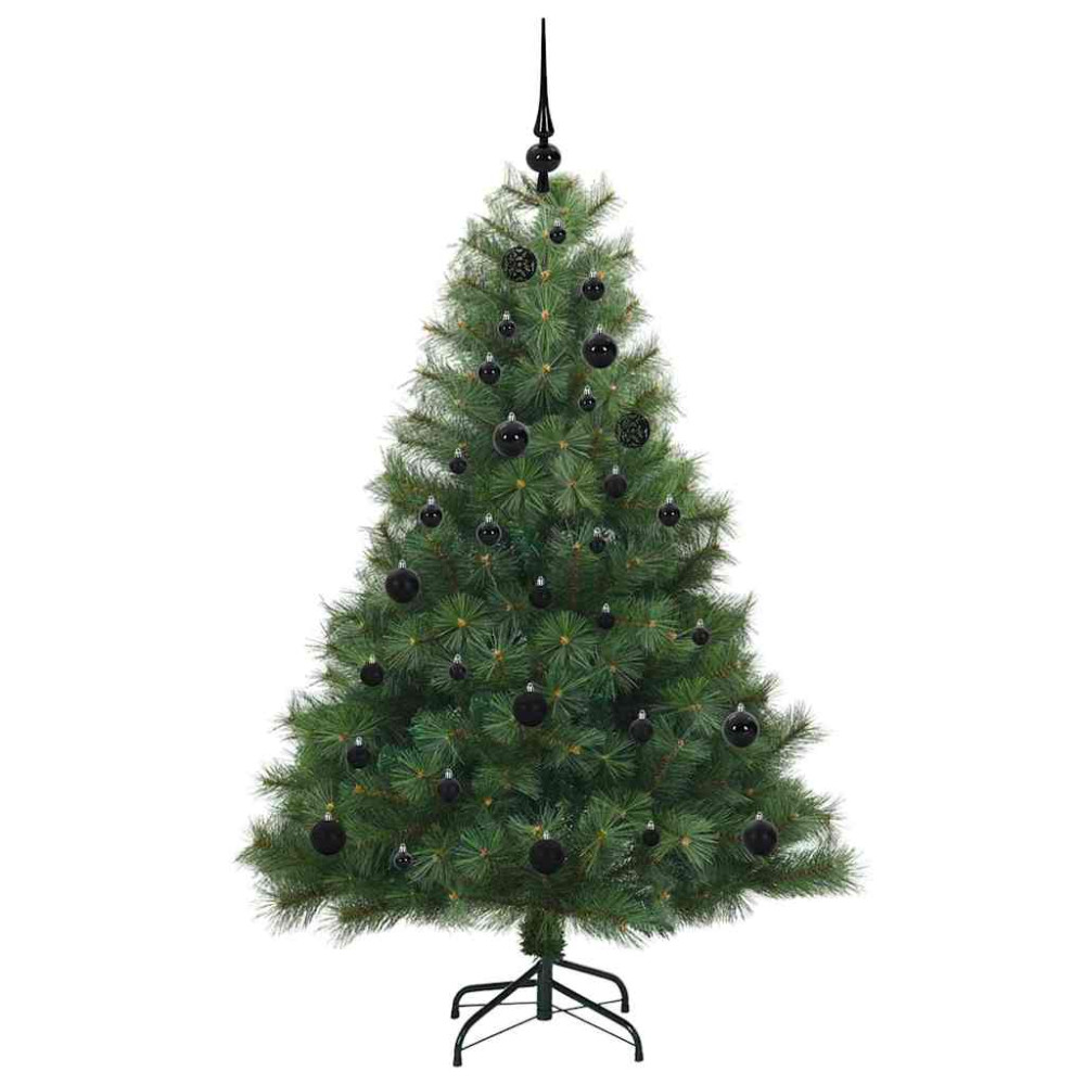 Produktbild för Konstgjord julgran med 150 LED-lampor Grön 150 cm PE och PVC