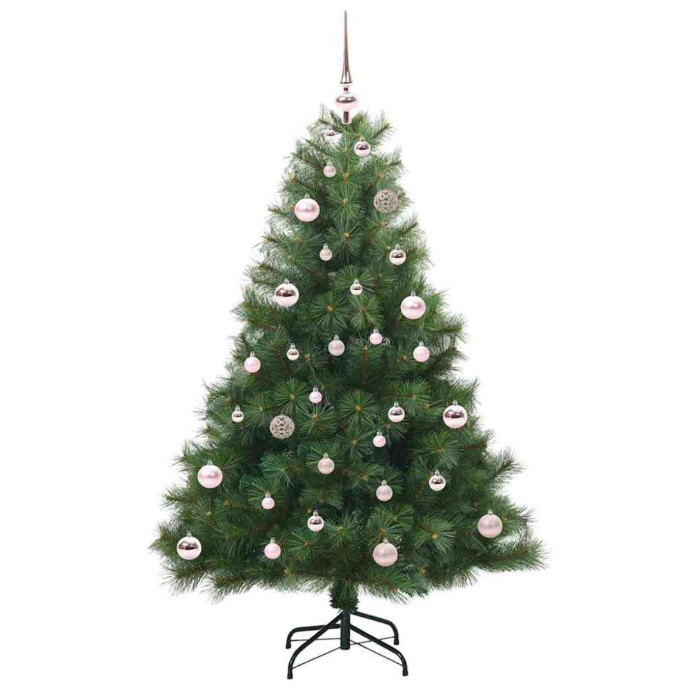 Produktbild för Konstgjord julgran med 150 LED-lampor Grön 150 cm PE och PVC