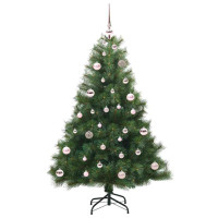 Produktbild för Konstgjord julgran med 150 LED-lampor Grön 150 cm PE och PVC