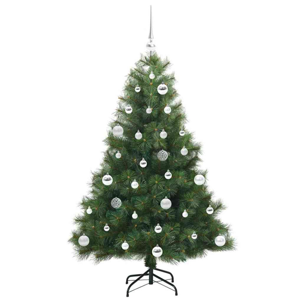 Produktbild för Konstgjord julgran med 150 LED-lampor Grön 150 cm PE och PVC