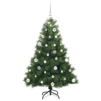 Produktbild för Konstgjord julgran med 150 LED-lampor Grön 150 cm PE och PVC