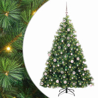 Produktbild för Konstgjord julgran med 300 LED-lampor Grön 180 cm PE och PVC