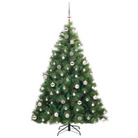 Produktbild för Konstgjord julgran med 300 LED-lampor Grön 180 cm PE och PVC