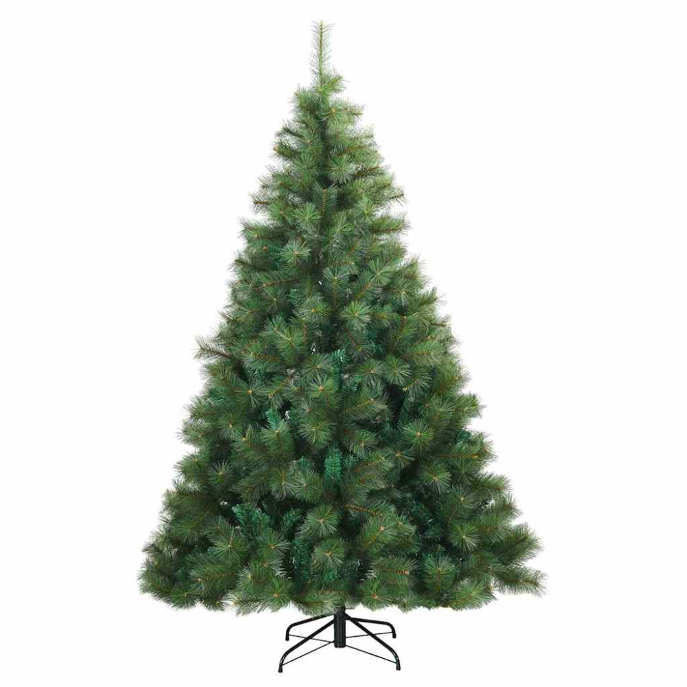 Produktbild för Konstgjord julgran med 300 LED-lampor Grön 180 cm PE och PVC