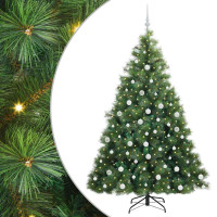 Produktbild för Konstgjord julgran med 300 LED-lampor Grön 180 cm PE och PVC