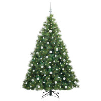 Produktbild för Konstgjord julgran med 300 LED-lampor Grön 180 cm PE och PVC
