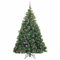 Produktbild för Konstgjord julgran med 300 LED-lampor Grön 180 cm PE och PVC