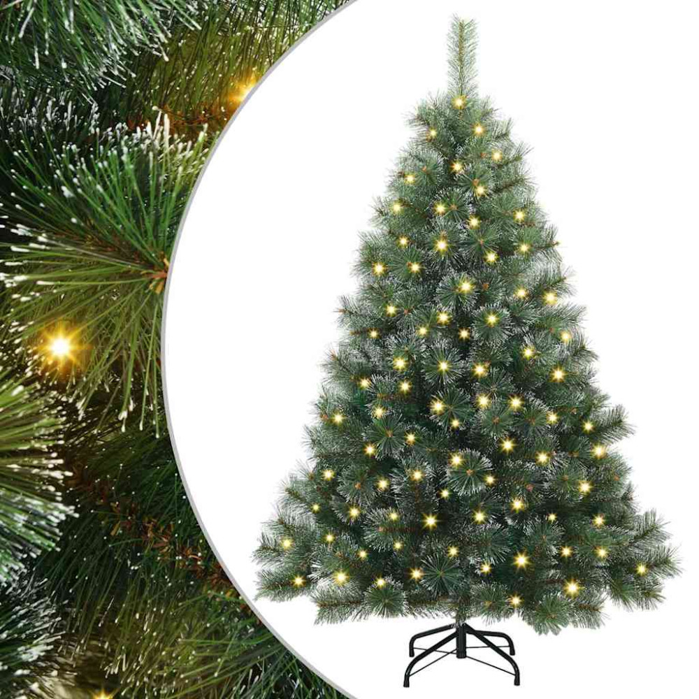 Produktbild för Konstgjord julgran med 150 LED-lampor Grön 150 cm PE och PVC