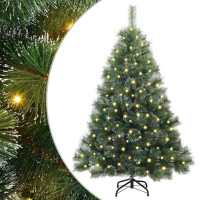 Produktbild för Konstgjord julgran med 150 LED-lampor Grön 150 cm PE och PVC