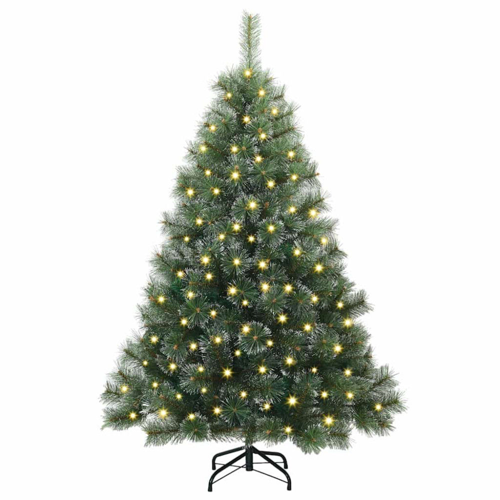 Produktbild för Konstgjord julgran med 150 LED-lampor Grön 150 cm PE och PVC