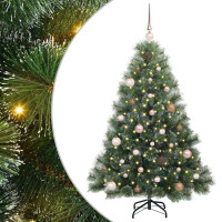 Produktbild för Konstgjord julgran med 150 LED-lampor Grön 150 cm PE och PVC