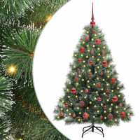 Produktbild för Konstgjord julgran med 150 LED-lampor Grön 150 cm PE och PVC