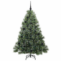 Produktbild för Konstgjord julgran med 150 LED-lampor Grön 150 cm PE och PVC