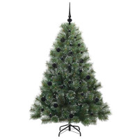 Produktbild för Konstgjord julgran med 150 LED-lampor Grön 150 cm PE och PVC