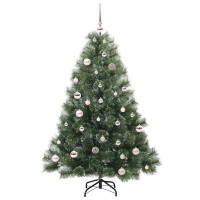 Produktbild för Konstgjord julgran med 150 LED-lampor Grön 150 cm PE och PVC