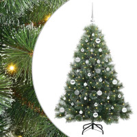 Produktbild för Konstgjord julgran med 150 LED-lampor Grön 150 cm PE och PVC