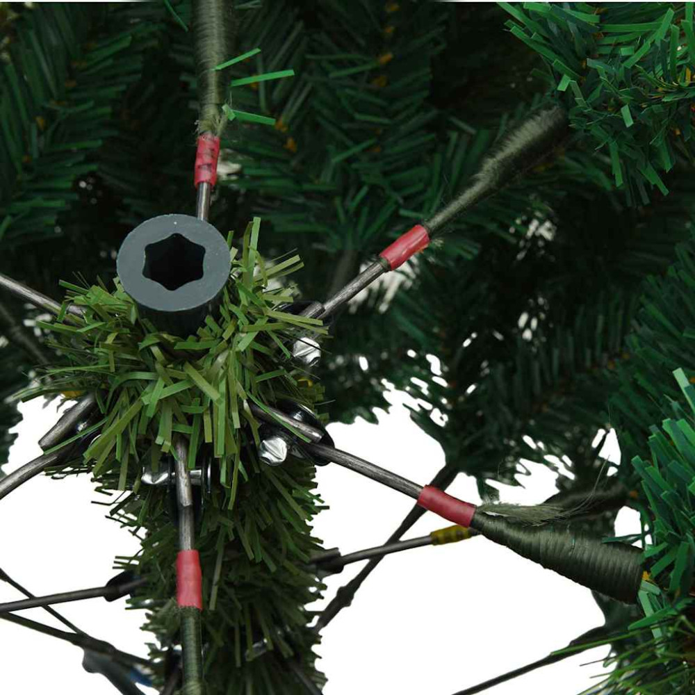 Produktbild för Konstgjord julgran med 150 LED-lampor Grön 150 cm PE och PVC