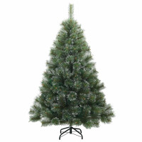 Produktbild för Konstgjord julgran med 150 LED-lampor Grön 150 cm PE och PVC