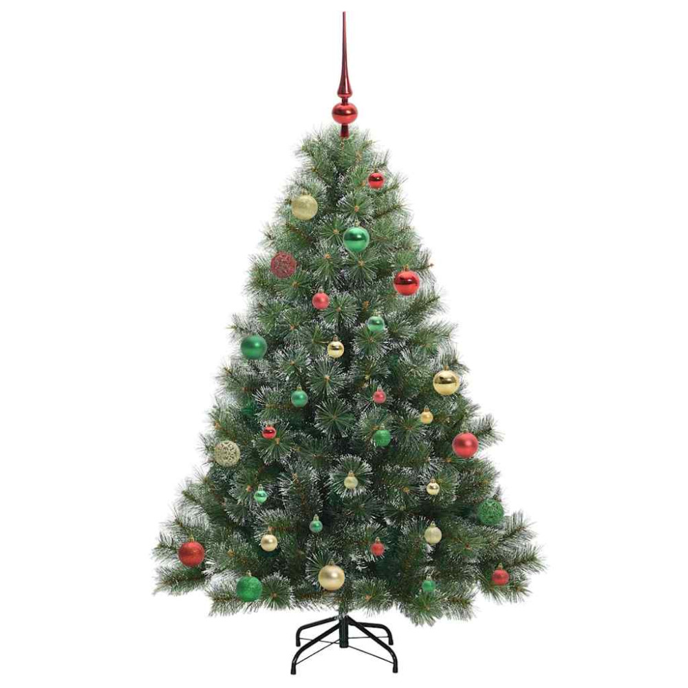 Produktbild för Konstgjord julgran med 150 LED-lampor Grön 150 cm PE och PVC