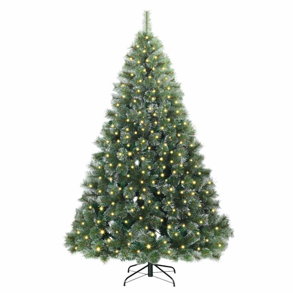 Produktbild för Konstgjord julgran med 300 LED-lampor Grön 180 cm PE och PVC