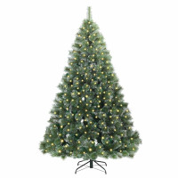 Produktbild för Konstgjord julgran med 300 LED-lampor Grön 180 cm PE och PVC