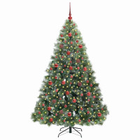 Produktbild för Konstgjord julgran med 300 LED-lampor Grön 180 cm PE och PVC