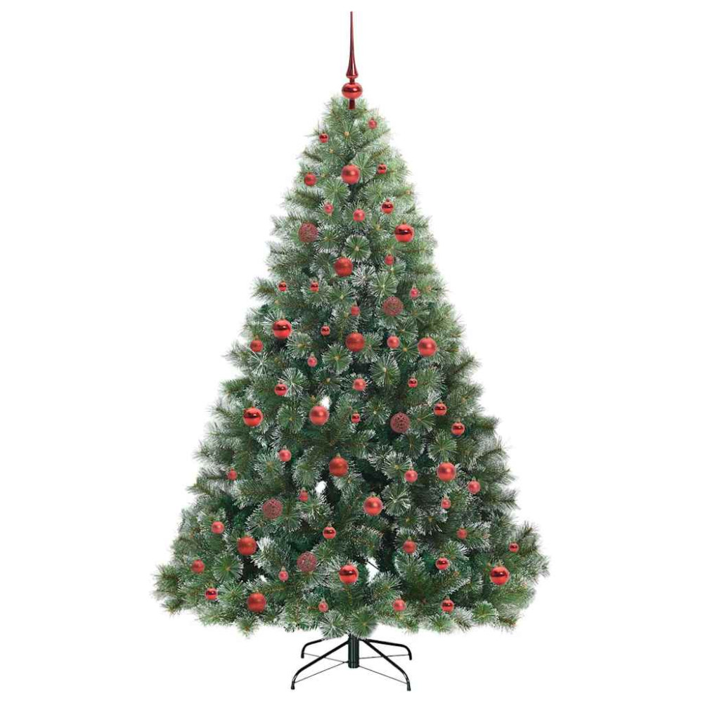Produktbild för Konstgjord julgran med 300 LED-lampor Grön 180 cm PE och PVC