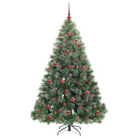Produktbild för Konstgjord julgran med 300 LED-lampor Grön 180 cm PE och PVC